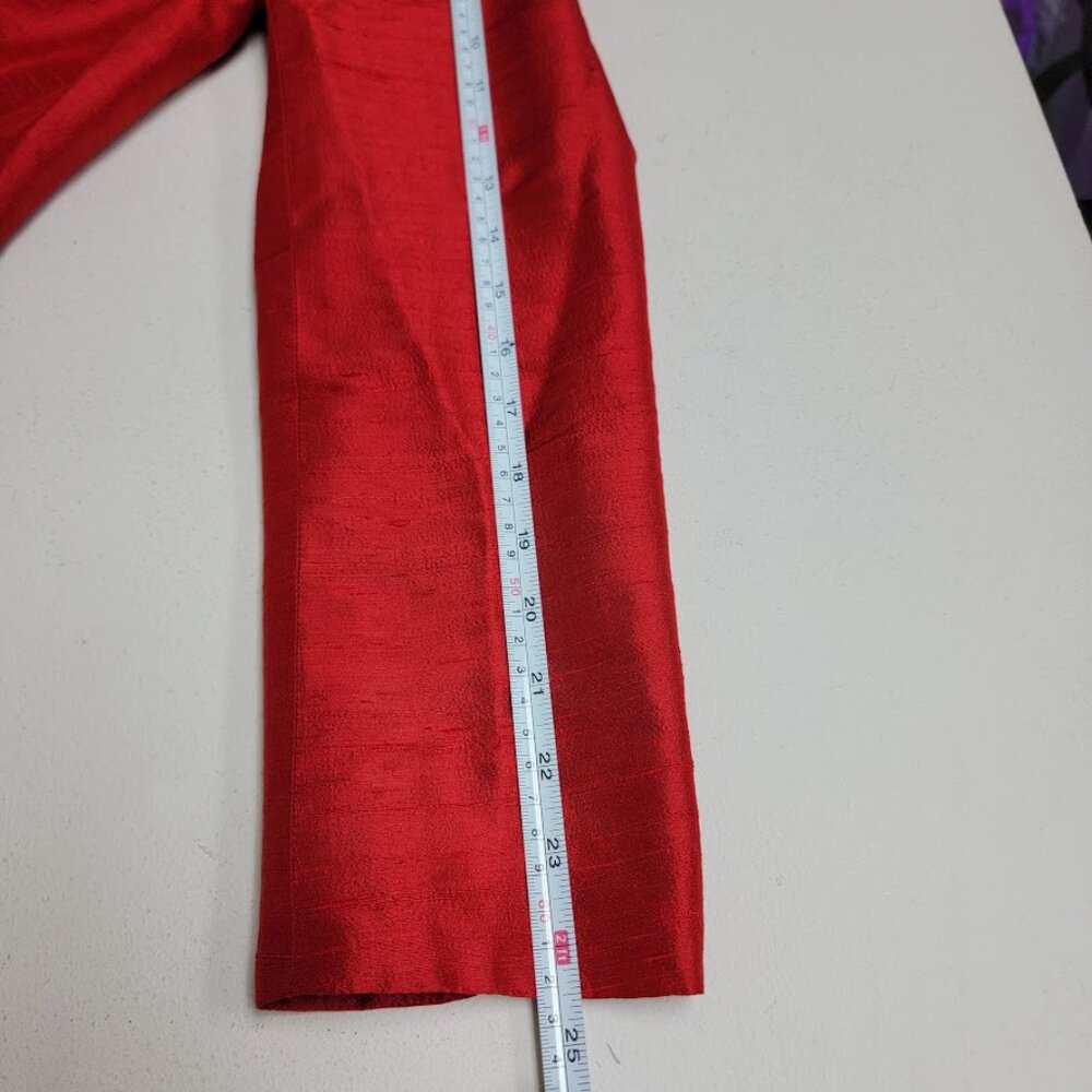 Lafayette 148 Womens Red 100% Silk Professional Blazer Jacket Sz 8 Luxury Career - Picture 9 of 12